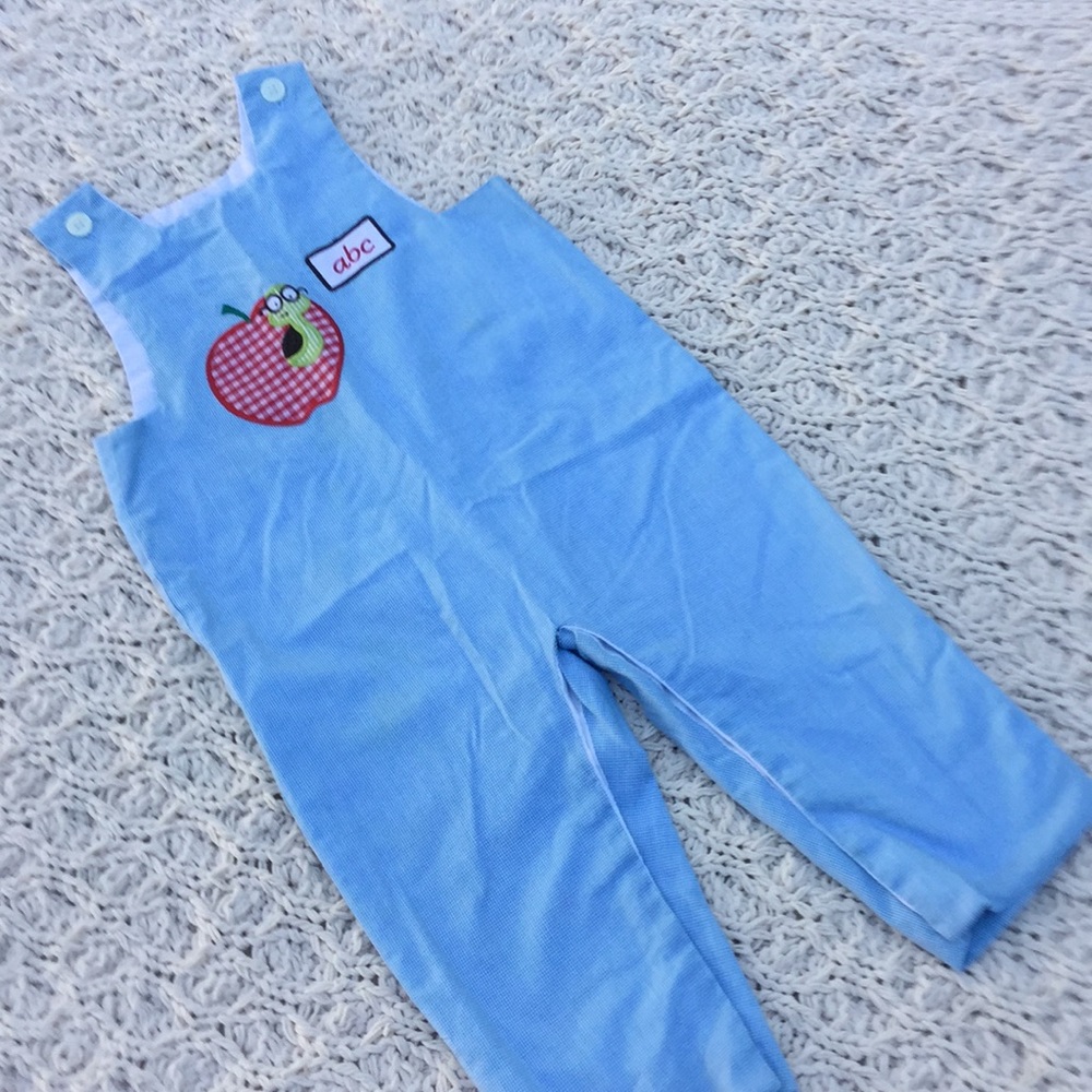 School themed smocked cotton jumper